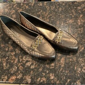 Barefoot Dreams Gold Flats with Woven Detail